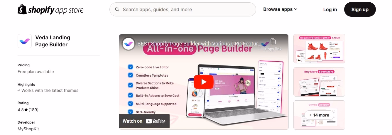 Veda Landing Page Builder
